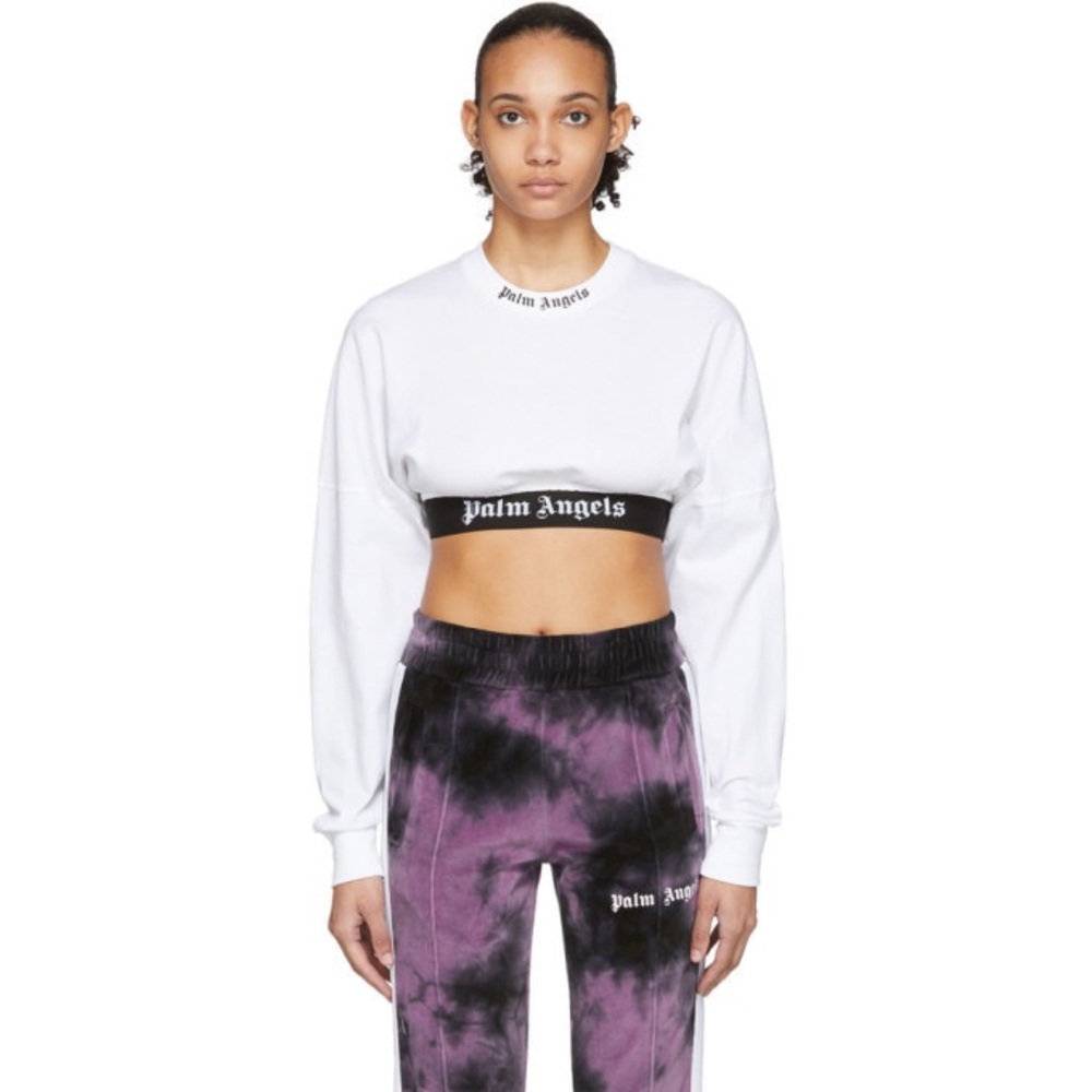 Palm angels white crop top